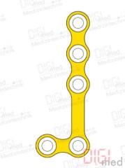 L-plate, titanium, 5 holes left, Profile 0.6mm, System 2.0mm