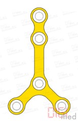 Y-Platte, Titan, 5 Loch lang, Profil 0.6mm, System 2.0mm