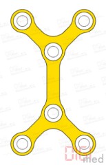 Double Y-plate, titanium, 6 holes long, Profile 0.6mm, System 2.0mm