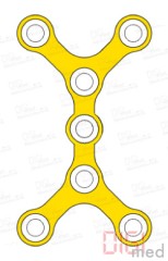 Double Y-plate, titanium, 7 holes, Profile 0.6mm, System 2.0mm