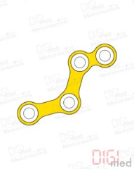 Z-Platte, Titan, 4 Loch kurz, rechts, Profil 0.6mm, System 2.0mm