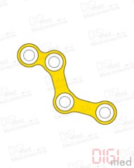 Z-Platte, Titan, 4 Loch kurz, links, Profil 0.6mm, System 2.0mm