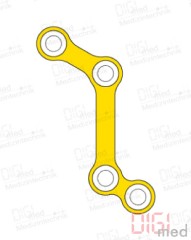 Z-Platte, Titan, 4 Loch lang, links, Profil 0.6mm, System 2.0mm