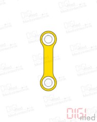 gerade Platte, Titan, 2 Loch, Profil 0.75mm, System 2.0mm