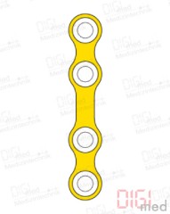 gerade Platte, Titan, 4 Loch, Profil 0.75mm, System 2.0mm