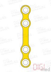 gerade Platte, Titan, 4 Loch, Profil 0.75mm, System 2.0mm