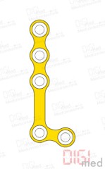 L-plate 110°, titanium, 5 holes right, Profile 0.75mm, System 2.0mm