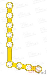 L-Platte 110°, Titan, 9 Loch rechts, Profil 0.75mm, System 2.0mm