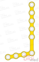 L-Platte 110°, Titan, 9 Loch links, Profil 0.75mm, System 2.0mm