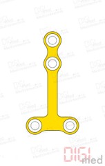 T-plate, titanium, 4 holes, Profile 0.75mm, System 2.0mm
