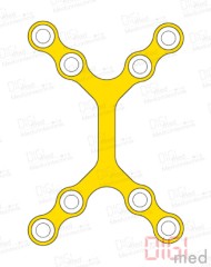 Double Y-plate, titanium, 8 holes, Profil 0.6mm, System 2.0mm