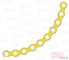 Orbital plate, titanium, 10 holes, 0.75mm Profil, 2.0 MM system