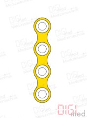 gerade Platte, Titan, 4 Loch kurz, Profil 1.0mm, System 2.0mm