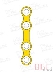 gerade Platte, Titan, 4 Loch mittel, Profil 1.0mm, System 2.0mm