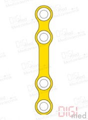 gerade Platte, Titan, 4 Loch lang, Profil 1.0mm, System 2.0mm