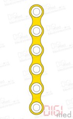 gerade Platte, Titan, 6 Loch kurz, Profil 1.0mm, System 2.0mm