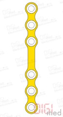 gerade Platte, Titan, 6 Loch lang, Profil 1.0mm, System 2.0mm