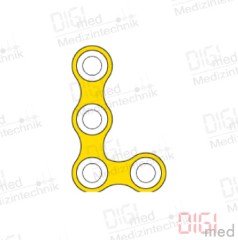 L-Platte, Titan, 4 Loch kurz rechts, Profil 1.0mm, System 2.0mm