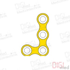 L-plate, titanium, 4 hole small left, Profile 1.0mm, System 2.0mm