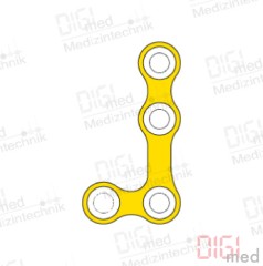 L-Platte, Titan, 4 Loch mittel links, Profil 1.0mm, System 2.0mm