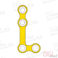 L-Platte, Titan, 4 Loch lang rechts, Profil 1.0mm, System 2.0mm