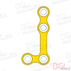 L-Platte, Titan, 4 Loch lang links, Profil 1.0mm, System 2.0mm