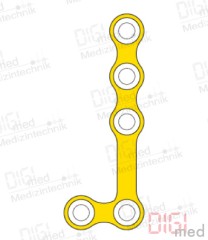 L-Platte, Titan, 5 Loch lang links, Profil 1.0mm, System 2.0mm