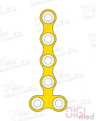 T-Platte, Titan, 6 Loch ohne Steg, Profil 1.0mm, System 2.0mm