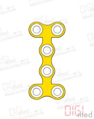Double T-plate, titanium, 6 holes, Profile 1.0mm, System 2.0mm (copy)