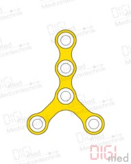 Y-Platte, Titan, 5 Loch, Profil 1.0mm, System 2.0mm