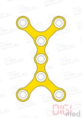 Double Y-plate, titanium, 7 holes long, Profile 1.0mm, System 2.0mm