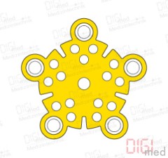 Burr hole plate, titanium, Ø 10 mm, Profile 1.0mm, System 2.0mm