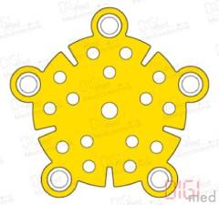 Burr hole plate, titanium, Ø 14 mm, Profile 1.0mm, System 2.0mm