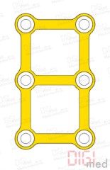 Viereck Platte, Titan, 3x2 Loch, Profil 1.0mm, System 2.0mm