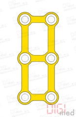 Rechteck Platte, Titan, 3x2 Loch, Profil 1.0mm, System 2.0mm