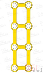 Rechteck Platte, Titan, 4x2 Loch, Profil 1.0mm, System 2.0mm