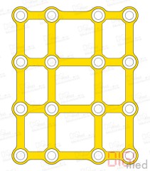 Rechteck Platte, Titan, 4x4 Loch, Profil 1.0mm, System 2.0mm
