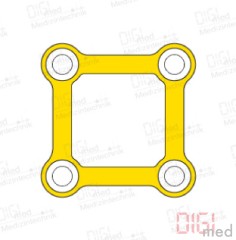 Viereck Platte, Titan, 2x2 Loch, Profil 0.6mm, System 2.0mm