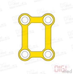Rectangular plate, titanium, 2x2 hole, profile 0.6mm, system 2.0mm