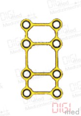 Rechteck Platte, Titan, 4x2 Loch, Profil 0.6mm, System 2.0mm