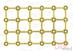Viereck Platte, Titan, 6x4 Loch, Profil 0.6mm, System 2.0mm