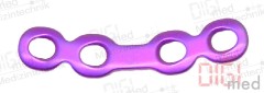 Perforated plate C, middle bridge, titanium, 4 holes, profile 1.5mm, system 2.3mm