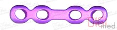 Hole Plate for aveolar compression, medium stem, titanium, 4 holes, profile 1.5mm, system 2.3mm