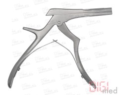 Bone punch insert 23cm thin foot 90° with ejector + rigid handle