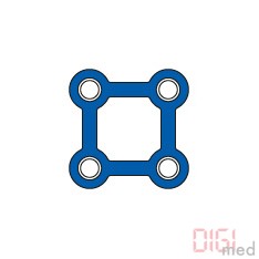 TITAN MIKRO PLATTE QUADRAT, 2X2 LOCH, PROFIL 0,55 MM